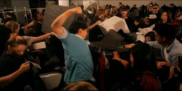 Shoppers throw punches at a surprise free-for-all from Alexander Wang.Photo / YouTube