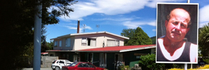 The crime scene in Featherston, and Glen Jones (inset). Photos / Rebecca Quilliam