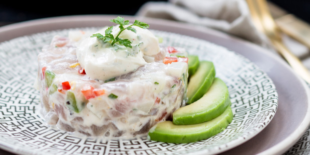 Snapper tartare with avocado. Photo / Babiche Martens