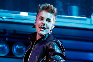 Justin Bieber on stage in Las Vegas. Photo / AP