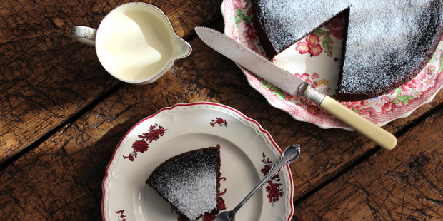 Raspberry and coconut chocolate torte. Photo / Eleanor Ozich