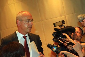 CEO of Fonterra, Theo Spierings, fronted the media at a press conference in Beijing, this week. Photo / AFP