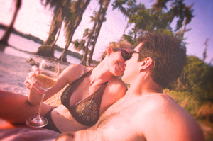 'On holiday with my babe. #LuckiestGirlEver'. Photo / Thinkstock