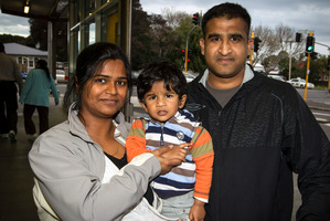 Harisha (left), Shrey and Jamal Bhikha, have found it hard to get information about the whey scare. Photo / Michael Craig