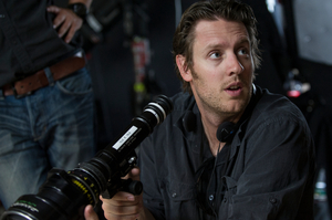 Director Neill Blomkamp on the set of Elysium.