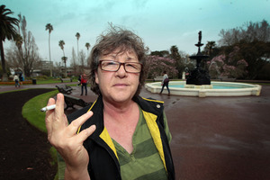 Sally O'Brien will pay up to smoke in a park. Photo / Doug Sherring