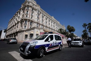 A view of the Carlton hotel, in Cannes, southern France, the scene of a daylight raid. Photo / AP