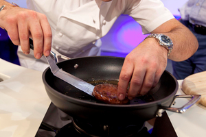 A new 'Frankenburger' made from cultured beef grown in a lab. Photo / AP