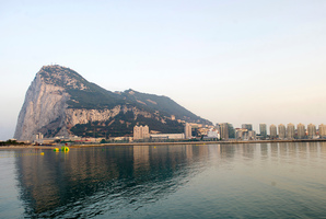 Gibraltar sits accoss the water from the Spanish town of La Linea de Concepcion, Spain. Photo / AP