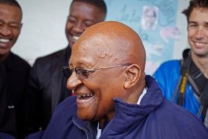 Bishop Desmond Tutu was briefly blocked from Twitter.Photo / AP
