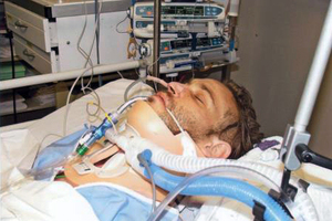 Shane Legg in intensive care after surgery.