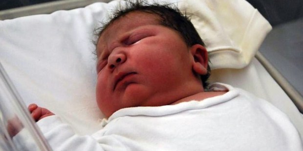 Maria Lorena Marin is the biggest baby born naturally in Spain. Photo / AFP
