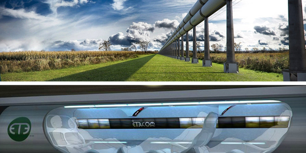 Designer Elon Musk believes the Hyperloop could travel between Los Angeles and San Francisco in 30 minutes.