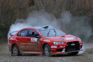 Chris West and co-driver Chris Cobham in action at Rally of Canterbury. Picture / Euan Cameron