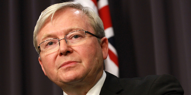 Opposition Leader Tony Abbott and Prime Minister Kevin Rudd competed in the first debate. Photo / Getty Images