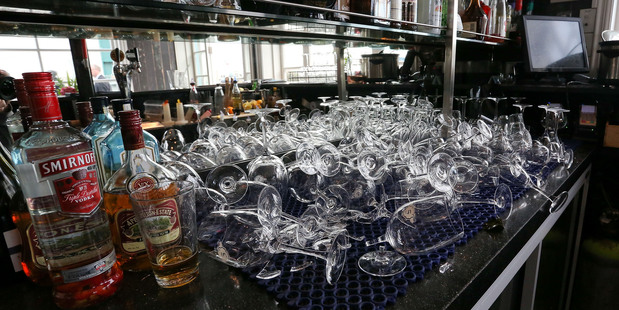 Shed 5 at the waterfront lost about a third of its glasswear and dozens of wine bottles were smashed. Photo / Getty Images