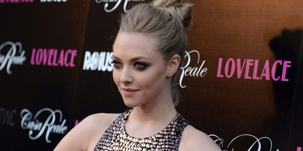 Amanda Seyfried arrives at the Los Angeles premiere of Lovelace. Photo / AP