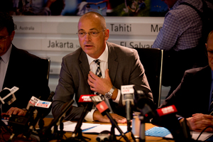 Fonterra chief executive Theo Spierings during a recent press conference. Photo / Dean Purcell
