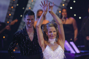 Lorraine Downes with Dancing with the Stars partner Aaron Gilmore