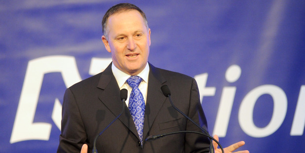 Prime Minister John Key gives his opening address at the National Party's conference, Nelson. Photo / SNPA / Ross Setford