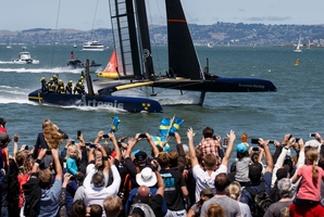 Artemis Racing lost the Louis Vuitton Cup semifinals, but won the admiration of all involved in the sport. Photo / Abner Kingman