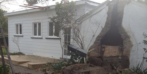 This house in Marlborough was seriously damaged by today's quakes. Photo / Twitter