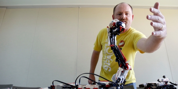 Will Gorman has used Mindstorms kits to create a Lego toilet flusher, a Wii-playing robot that bowled a perfect game and a Lego Mars Curiosity Rover.Picture / AP