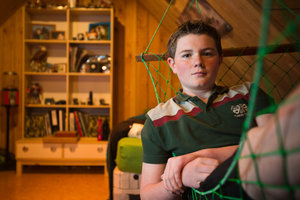 Caleb Hutchinson-Brown's condition - long QT syndrome - causes his heart to beat too rapidly. Photo / Greg Bowker