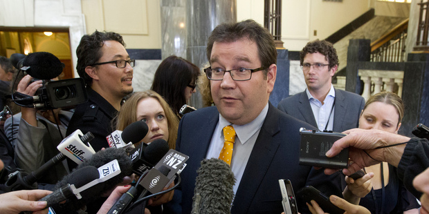 Labour Party deputy leader Grant Robertson during a press conference announcing the resignation of party leader David Shearer at Parliament. Photo / Mark Mitchell