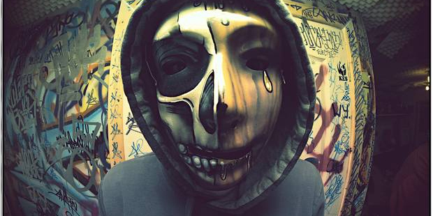 Chris Fountain has been unmasked as controversial rapper The Phantom. Photo / Independent