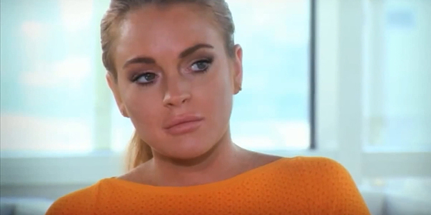 Lindsay Lohan during her interview with Oprah Winfrey. Photo / YouTube