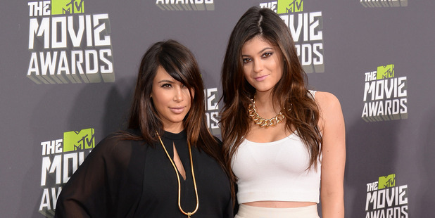 Kylie Jenner, left, with half-sister Kim Kardashian. Photo / Getty Images