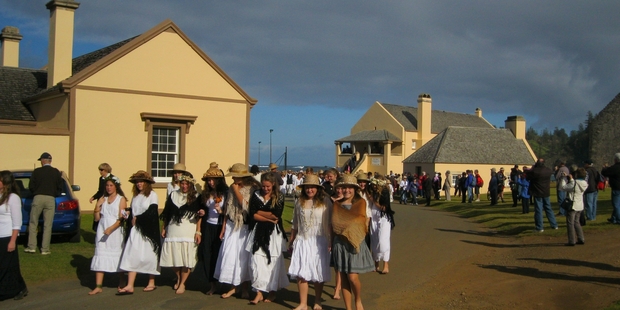 Proud descendants of Bounty mutineers joyfully celebrate their history on Norfolk Island.