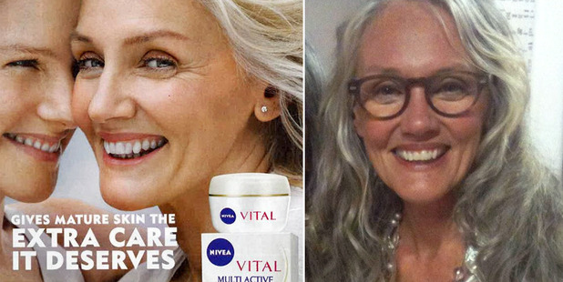 Model Cindy Joseph, shown here in the banned ad, and in a Facebook picture (right), has said in interviews: 'What you see is what you get.'
