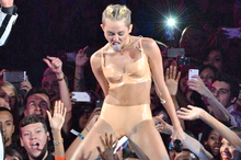 Miley Cyrus twerking it. Photo / Getty Images 