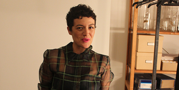 Noelle McCarthy, backstage before walking the runway at last night's Zambesi show. Photo/ Lanisays.com
