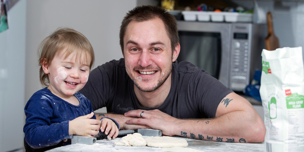Never mind the mess, just enjoy the fun is the mantra chef Dan Pearson lives by as he introduces his daughter Alice to the joys of cooking. Photo / Michael Craig