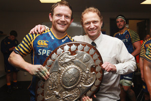 Peter Breen of Otago (L) and coach Tony Brown.