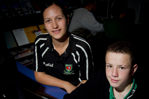 Kelly Peterson helps Aorere College student Wiremu Marshall set his goals. Photo / Sarah Ivey