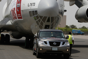 A Nissan Patrol shows its strength.
