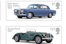 Stamps celebrating some of Britain's automotive icons. Photo / Supplied