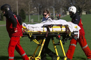 The five injured near Arthurs Pass were flown to hospital by helicopter. Photo / 3 NEWS