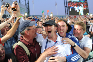 England's Kevin Pietersen may have got a little carried away with his celebrations after an Ashes win, but who wouldn't? Photo / AP