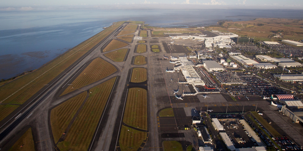 Auckland International Airport is testing a "smarter'' flight path for jets. Photo / Greg Bowker