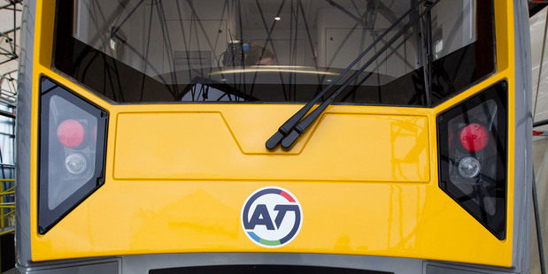 The first of Auckland's 57 new electric trains has arrived. Photo / Sarah Ivey