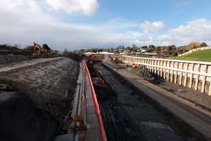 Construction work at the Waterview connection. Photo / Doug Sherring
