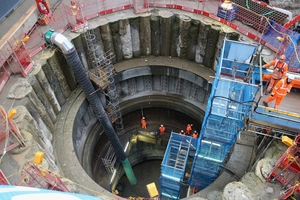 The shaft leading to Farringdon Station, at the end of the multibillion-dollar Crossrail underground project. Photo/ AP