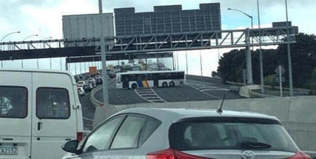 Terrified passengers jumped out of a bus on Auckland's harbour bridge after it turned around into oncoming traffic this week.