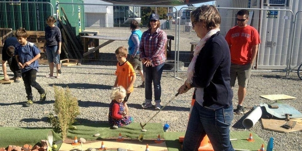 Mini golf in Christchurch on the course managed by Gap Filler.