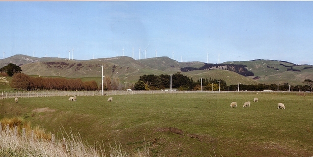 What the proposed Waitahora wind farm would have looked like after its completion. Contact Energy says it won't be proceeding with the project in the foreseeable future. Photo / Supplied